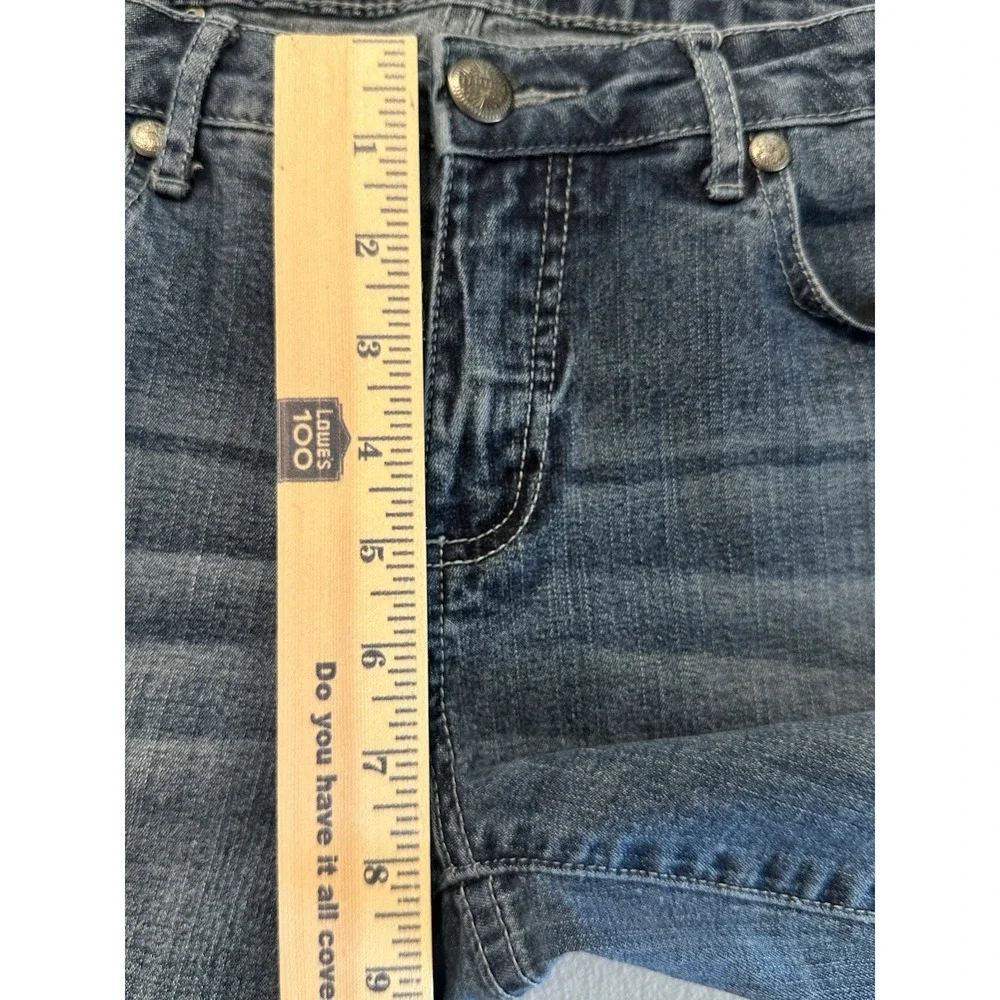 Tru Luxe Jeans Womens Denim Mid‎ Rise Stretch Embellished Pocket Blue Size 27/4